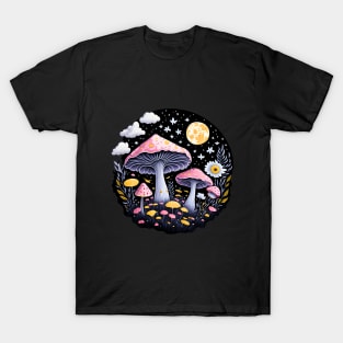 Cute Mushrooms Starry Sky T-Shirt